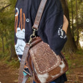 Western style cowhide and genuine leather compact backpack | small cowhide backpack | cowhide shoulder bag | cowhide purse