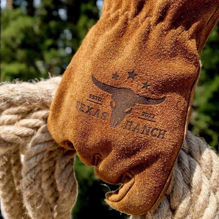 Custom engraved rancher gloves | Genuine leather Laser engraved with your logo or custom text! 1