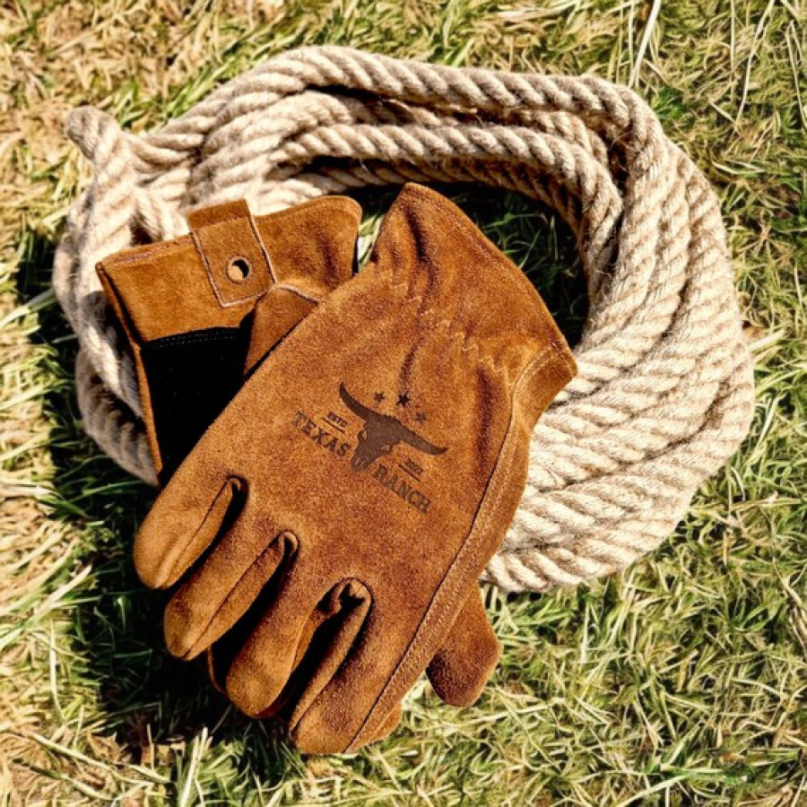 Custom engraved rancher gloves | Genuine leather Laser engraved with your logo or custom text! 2