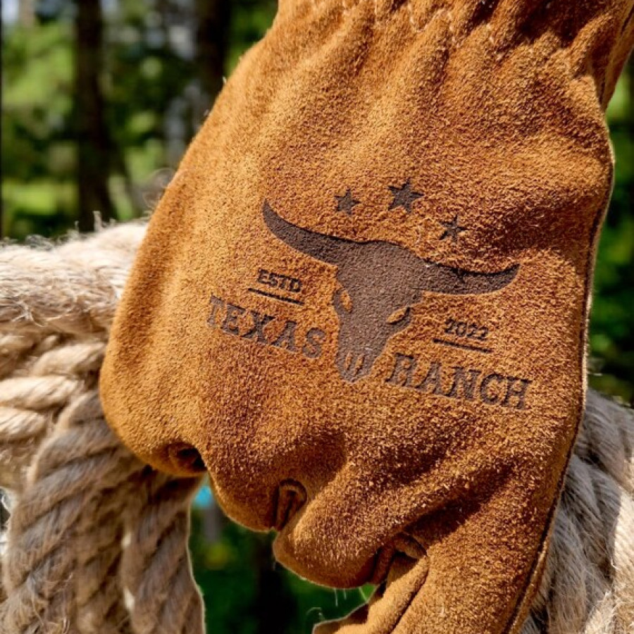 Custom engraved rancher gloves | Genuine leather Laser engraved with your logo or custom text! 7