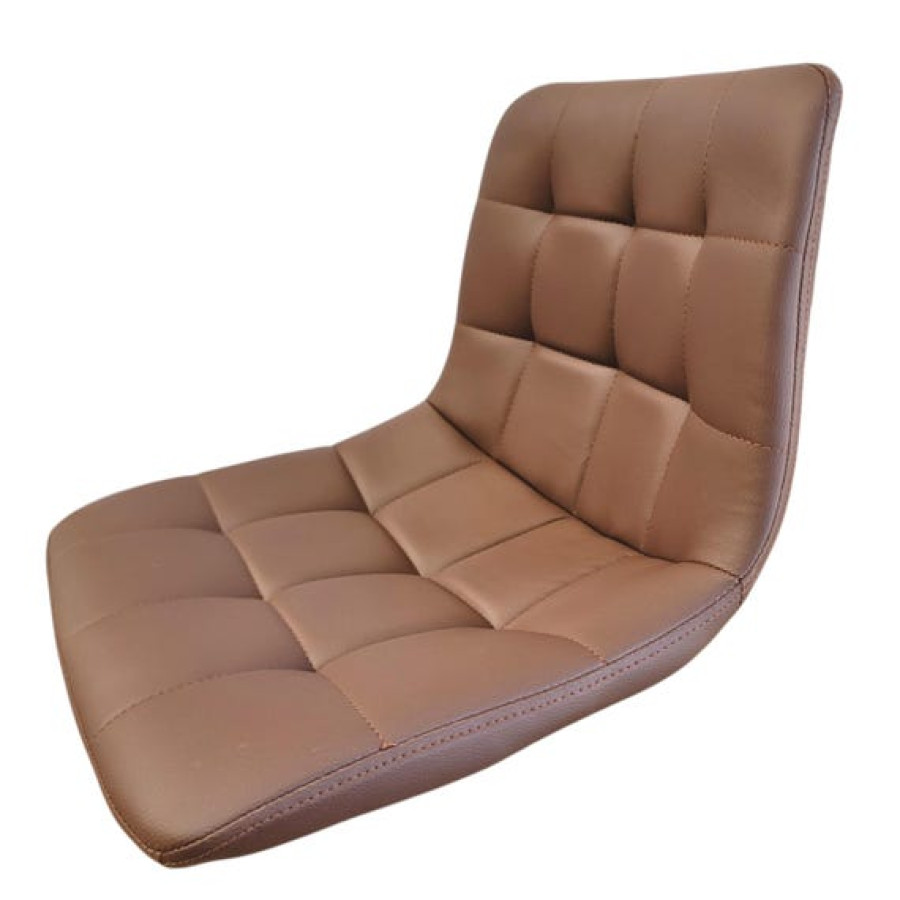 Replacement bar stool seat for gas lift stool base (SOLD INDIVIDUALLY) - In brown quilted  faux leather 3