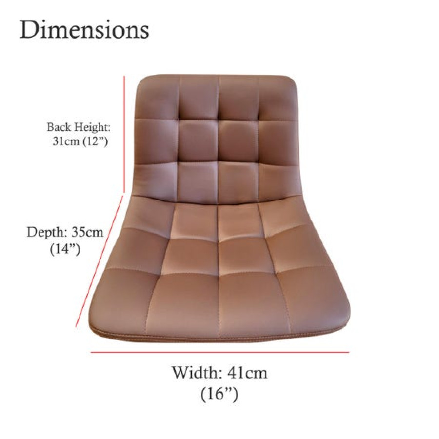 Replacement bar stool seat for gas lift stool base (SOLD INDIVIDUALLY) - In brown quilted  faux leather 4