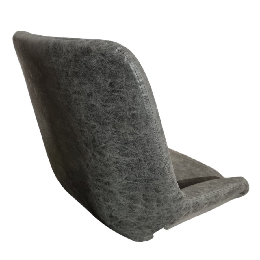 Replacement bar stool seat for gas lift stool base (SOLD INDIVIDUALLY) - In distressed diamond quilted grey faux leather 5