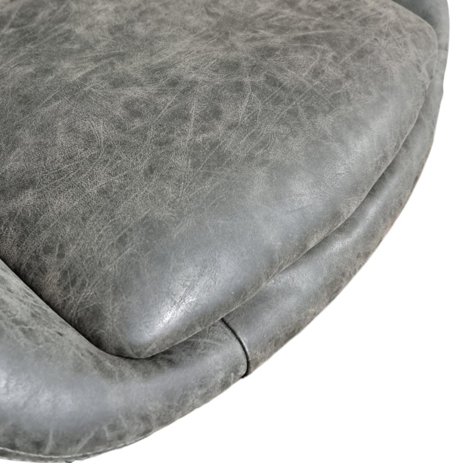 Replacement bar stool seat for gas lift stool base (SOLD INDIVIDUALLY) - In distressed diamond quilted grey faux leather 6
