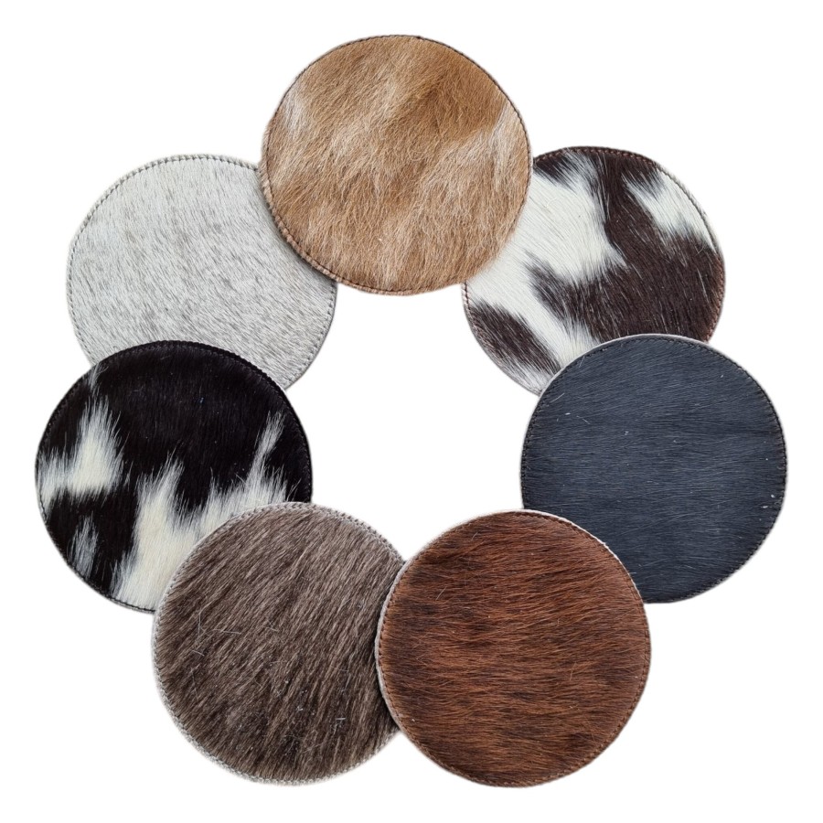 Dual layer Cowhide coasters - Genuine cowhide - priced per coaster - 7 colour options - Handmade 1