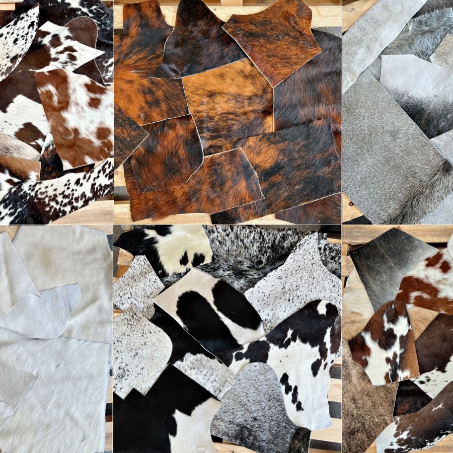 Genuine Cowhide Material Offcuts - for Arts and Crafts - Cowhide Remnants - Cowhide Scrap 0
