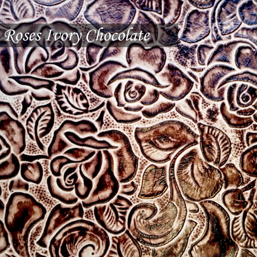 5 PIECES per pack ! Genuine Floral Embossed Leather Pieces 8x8" (20x20cm) - Perfect for Arts and Crafts - VARIOUS colours available 3