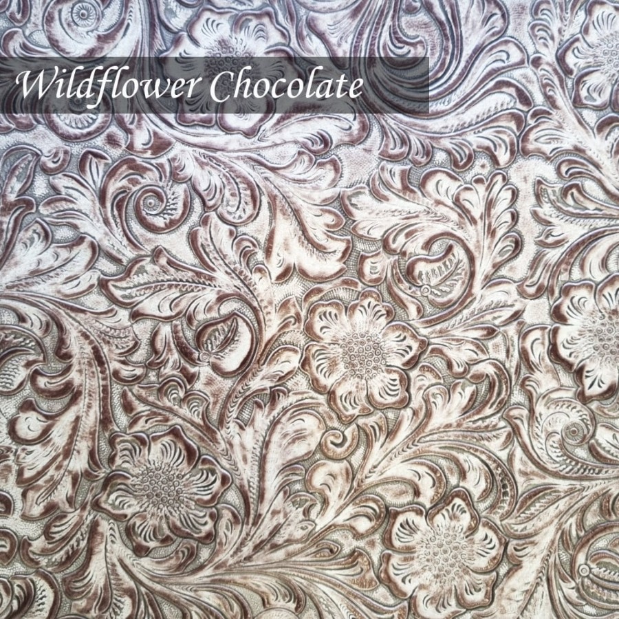 5 PIECES per pack ! Genuine Floral Embossed Leather Pieces 8x8" (20x20cm) - Perfect for Arts and Crafts - VARIOUS colours available 4