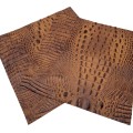Genuine leather | embossed crocodile 'look' leather | Tan crocodile croc embossed cowhide leather  |  Croc Saddle