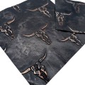 Genuine embossed leather | TEXAS Long Horn | Black and copper pieces / sheets | Various sizes available