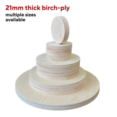 Birch Plywood circles CNC cut and sanded from 21mm thick ply - Various sizes