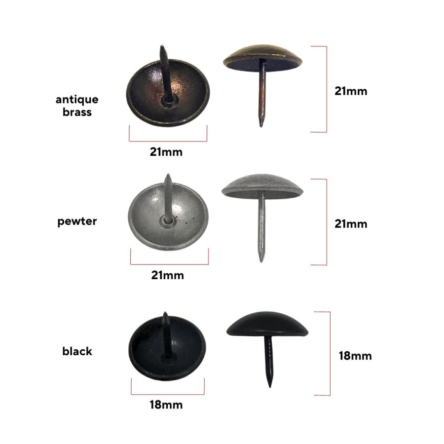 Oversized upholstery nail heads | 21mm diameter | Various finishes available 2