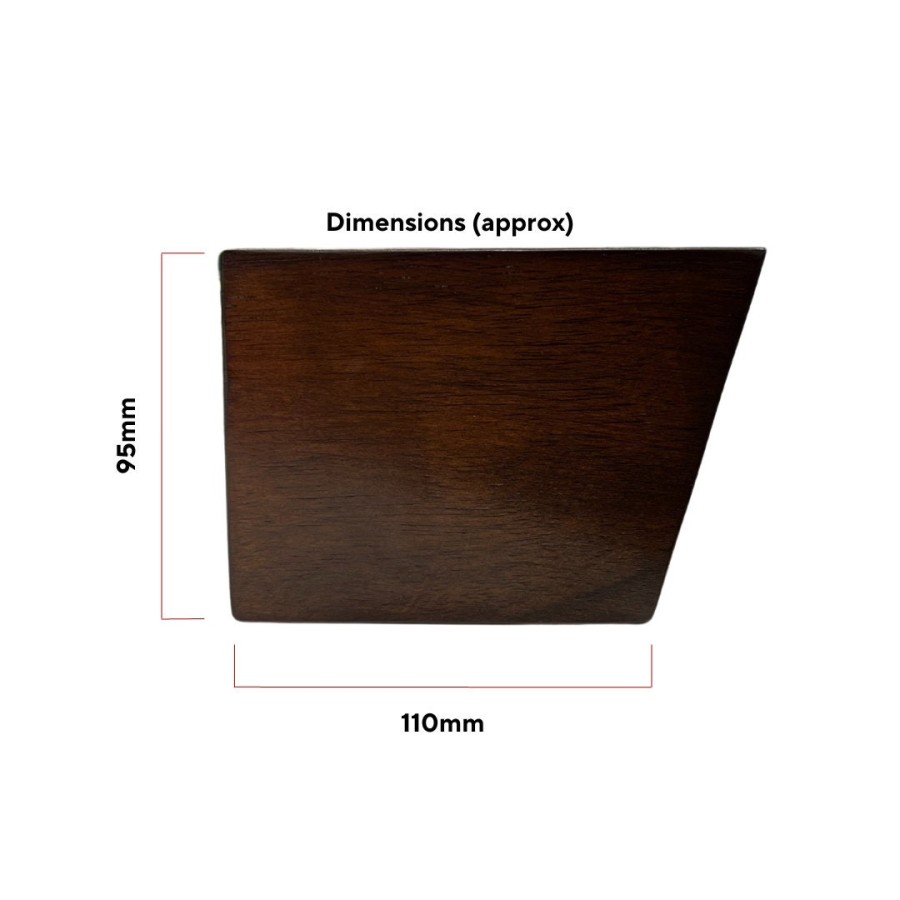 4 x Square wooden Furniture Legs | set of 4 | chunky Solid Wood furniture feet - Walnut or Black- M8 / 95mm (3.7") Tall 3