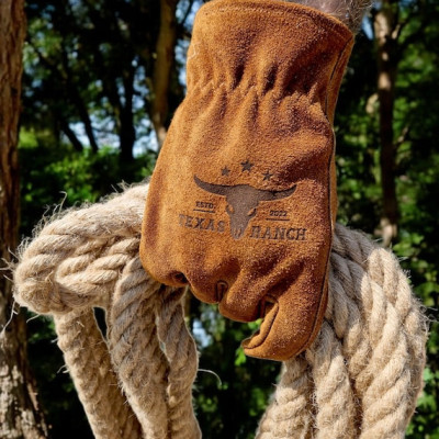 Custom engraved rancher gloves | Genuine leather Laser engraved with your logo or custom text!