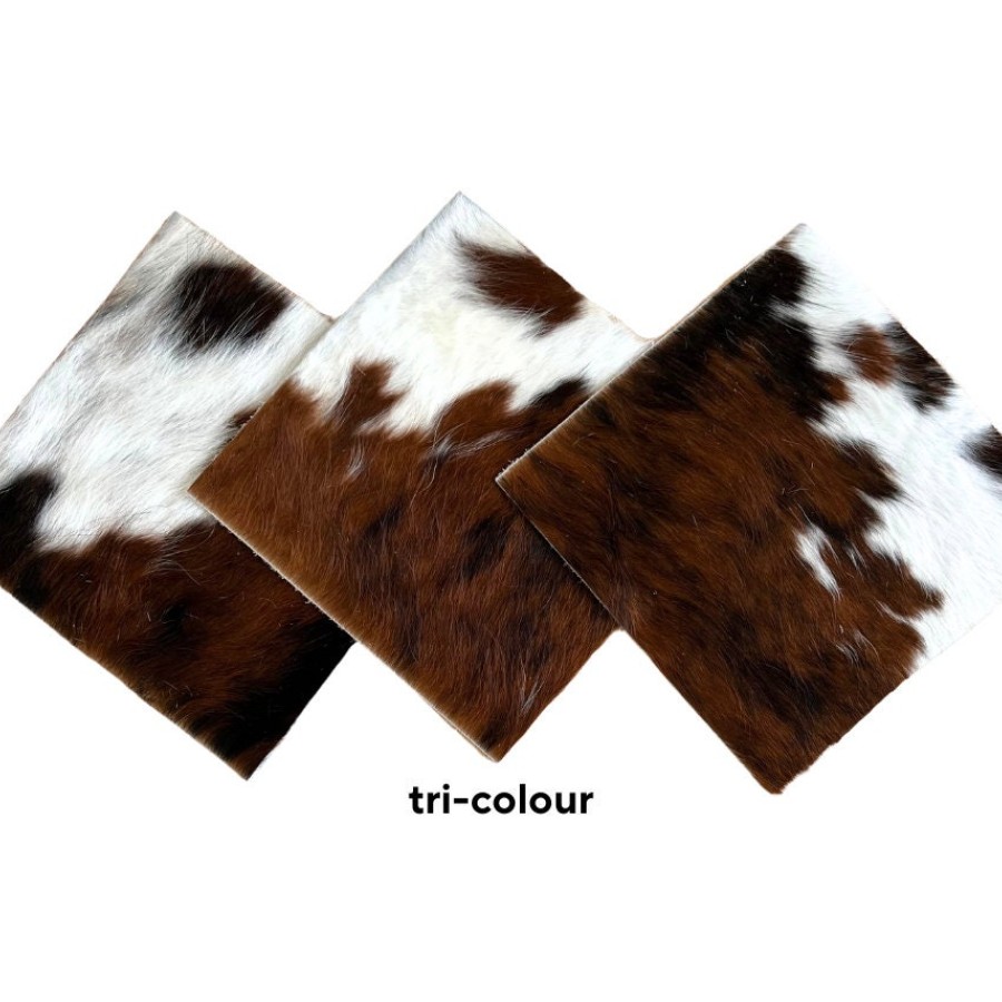 Genuine Cowhide Swatches - 3 x PIECES per pack -  20 x 20cm (8" x 8") 8