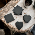 Natural Slate Coaster Set | Heart & Square Shaped Coasters | Unique Coaster Gift Set - 4 Pack