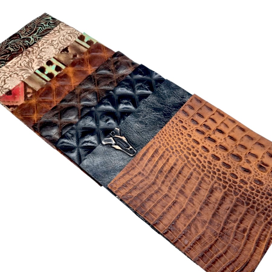 8 Piece varierty pack ! Genuine Embossed Leather Pieces 8x8" (20x20cm) - Perfect for Arts and Crafts 7