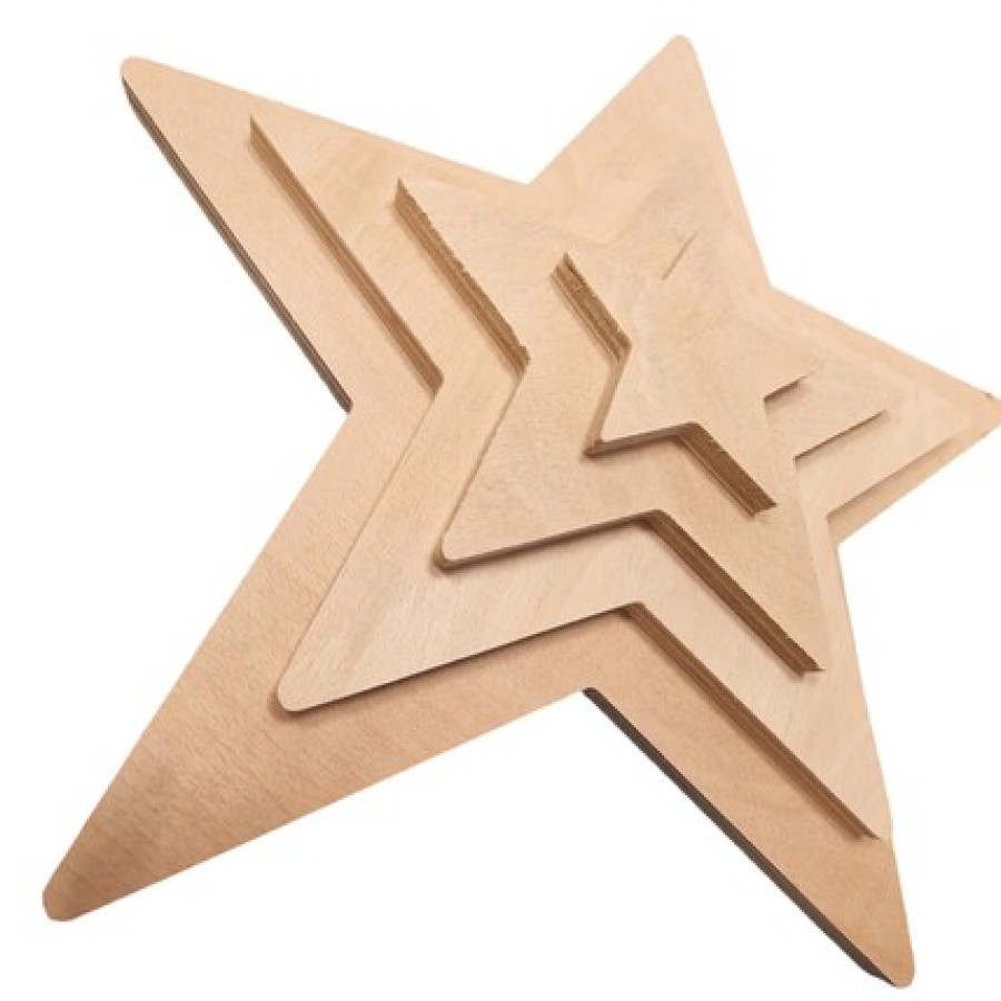 Star shaped Plywood | CNC cut | 12mm thick | wooden stars | Various sizes available 3