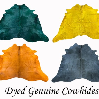 Dyed Cowhide rug | Genuine cowhide rug available in various colours (7 x 6 ft.)