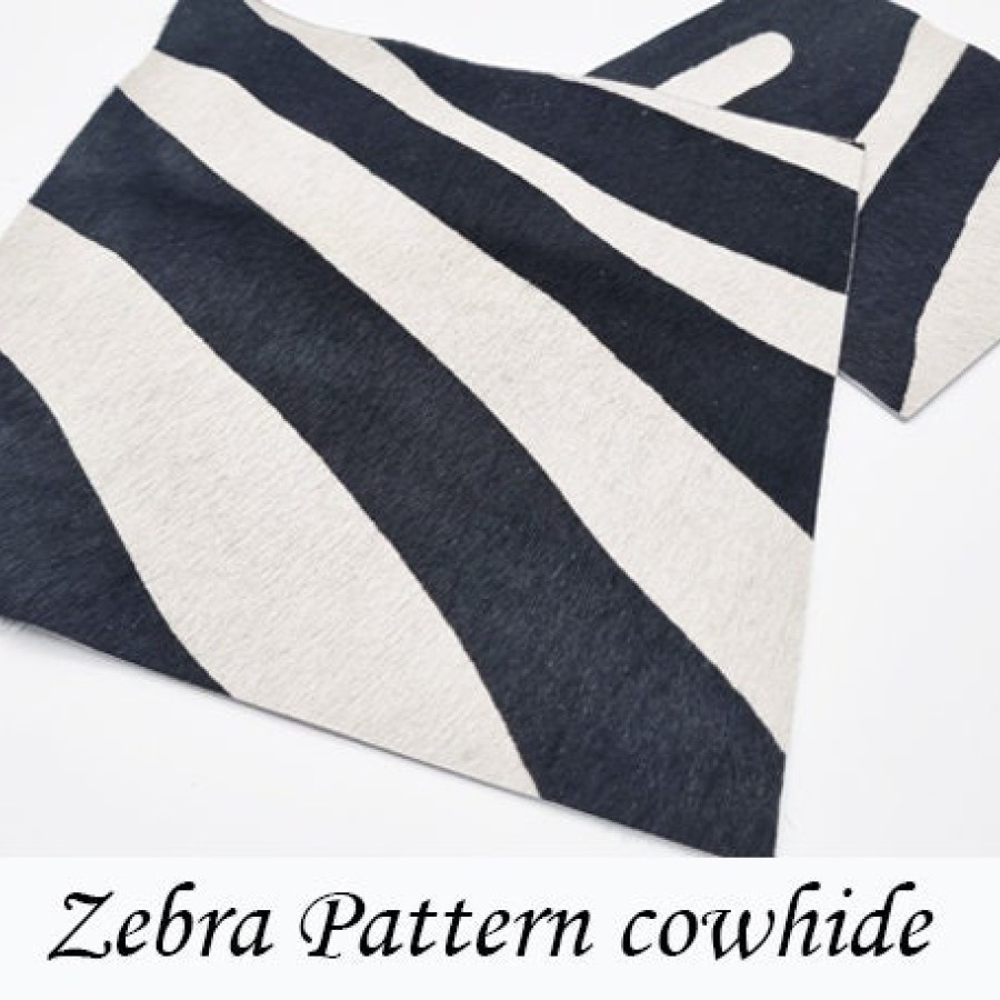 Hair On Black and White Zebra Print Cowhide - For upholstery & crafts - Various sizes available