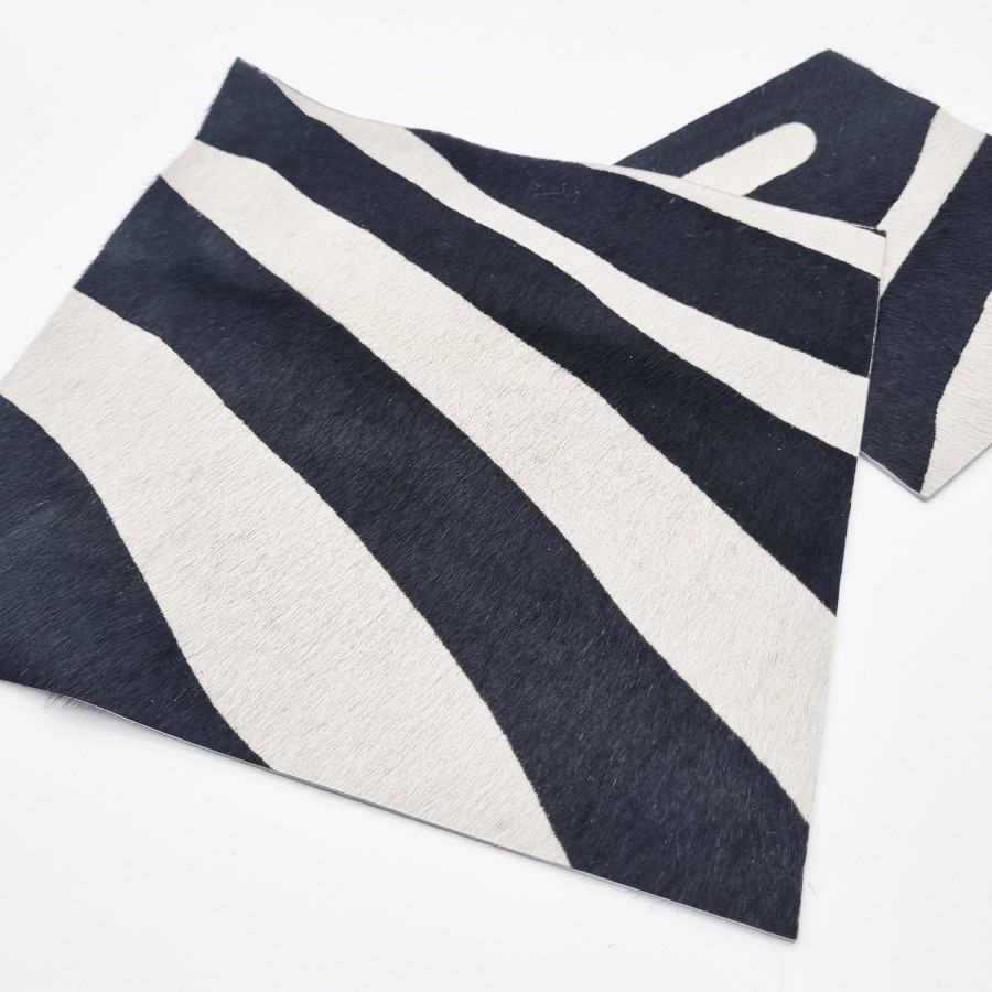 Hair On Black and White Zebra Print Cowhide - For upholstery & crafts - Various sizes available 1