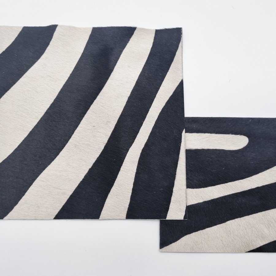 Hair On Black and White Zebra Print Cowhide - For upholstery & crafts - Various sizes available 4