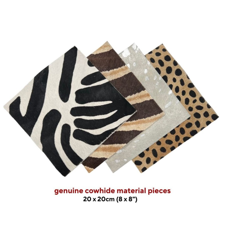 Genuine cowhide pre-cut pieces (20 x 20cm / 8 x 8") cowhide leather