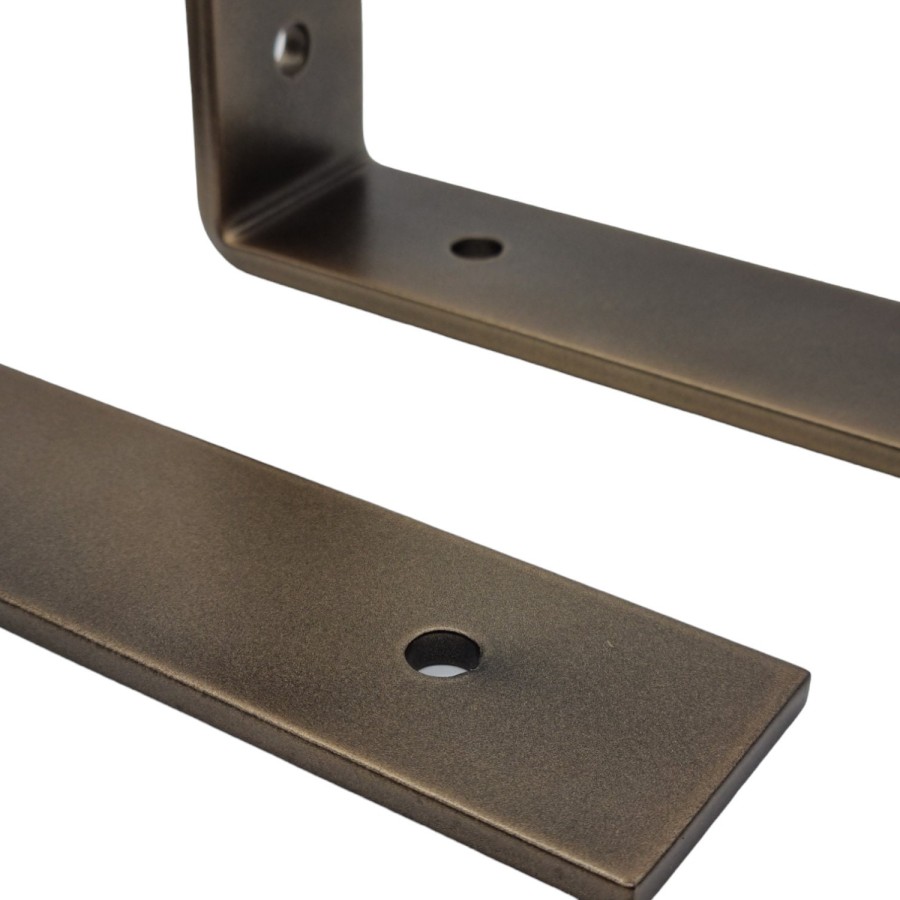 Pair of Antique Bronze shelf brackets - Steel shelf bracket powder coated for an antique bronze finish - Made in the UK 6