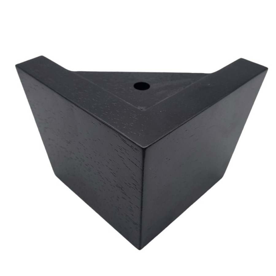 4 x Square matte black wooden Furniture Legs | set of 4 | chunky Solid Wood furniture feet - black- M8 / 95mm (3.7") Tall 3