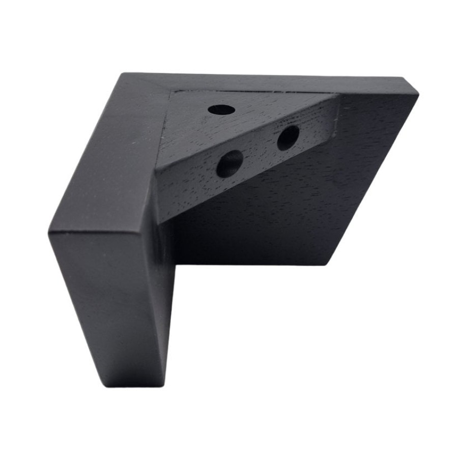 4 x Square matte black wooden Furniture Legs | set of 4 | chunky Solid Wood furniture feet - black- M8 / 95mm (3.7") Tall 4
