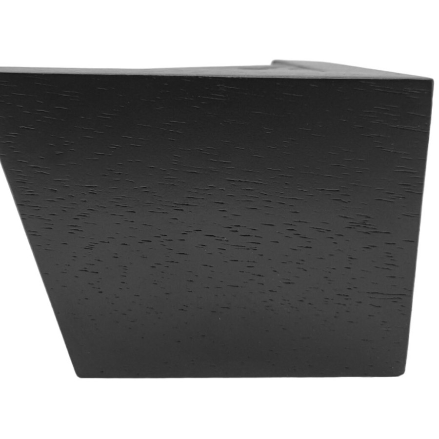 4 x Square matte black wooden Furniture Legs | set of 4 | chunky Solid Wood furniture feet - black- M8 / 95mm (3.7") Tall 6