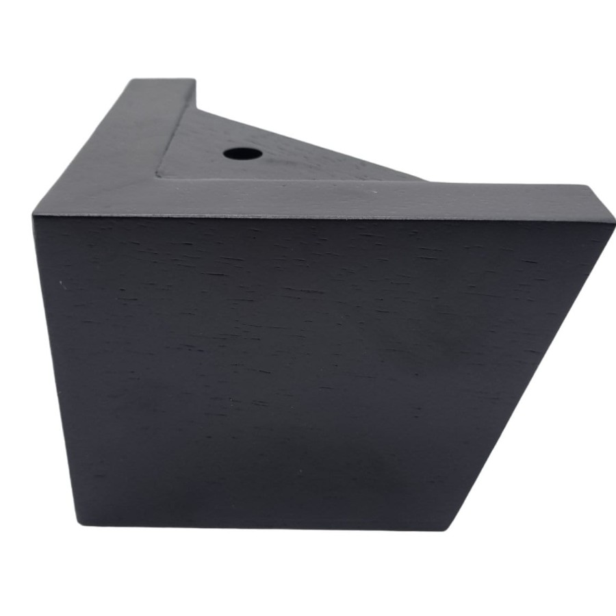 4 x Square matte black wooden Furniture Legs | set of 4 | chunky Solid Wood furniture feet - black- M8 / 95mm (3.7") Tall 7