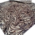 Genuine embossed leather | Floral pattern | Ivory chocolate - Various sizes