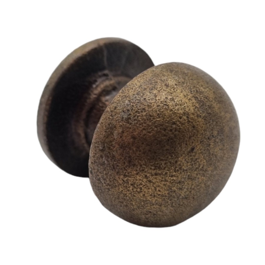 2 X Antique Brass 32mm round drawer knob / drawer handle / Cabinet handle -  Cast iron 1