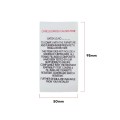 Red sew-in fabric fire labels / Carelessness Causes Fire Sew-in Label