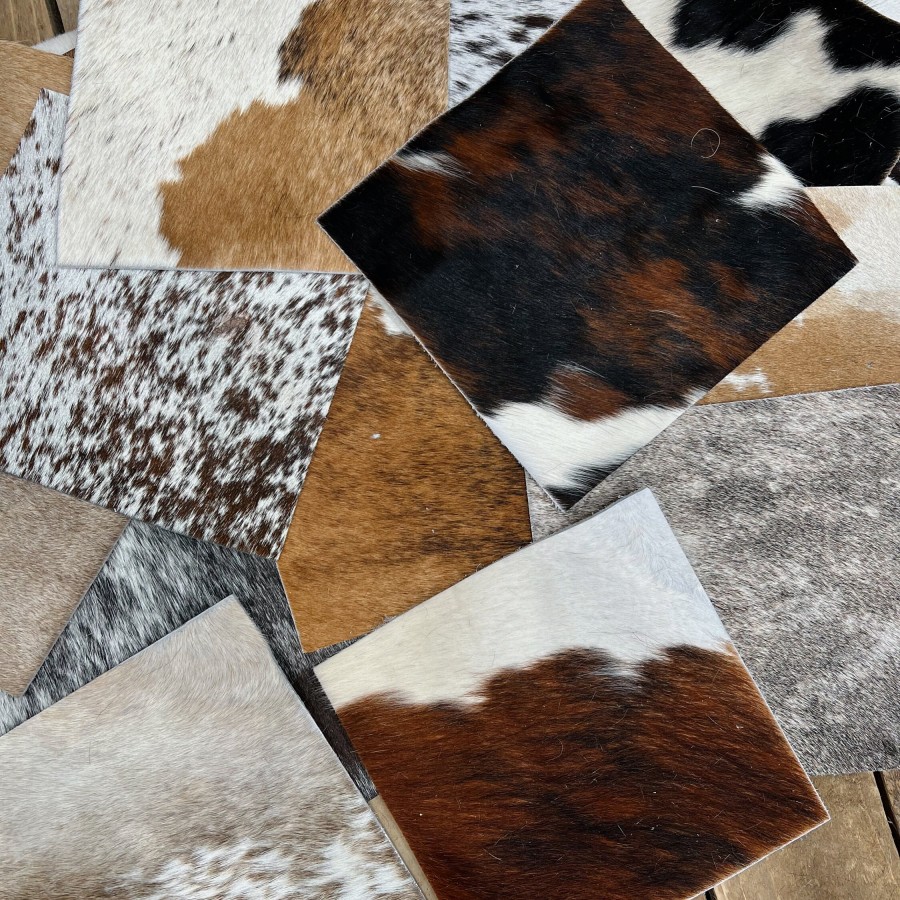 Genuine cowhide swatches - Sold as seen - 50-piece bulk pack - mixed browns, 8"x8" Size - FREE SHIPPING! 2
