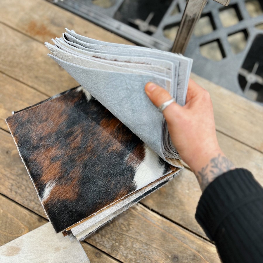 Genuine cowhide swatches - Sold as seen - 50-piece bulk pack - mixed browns, 8"x8" Size - FREE SHIPPING! 4