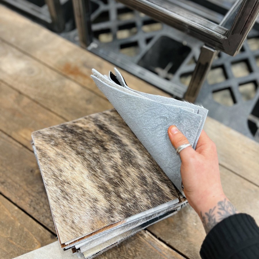 Genuine cowhide swatches - Sold as seen - 50-piece bulk pack - mixed browns, 8"x8" Size - FREE SHIPPING! 6