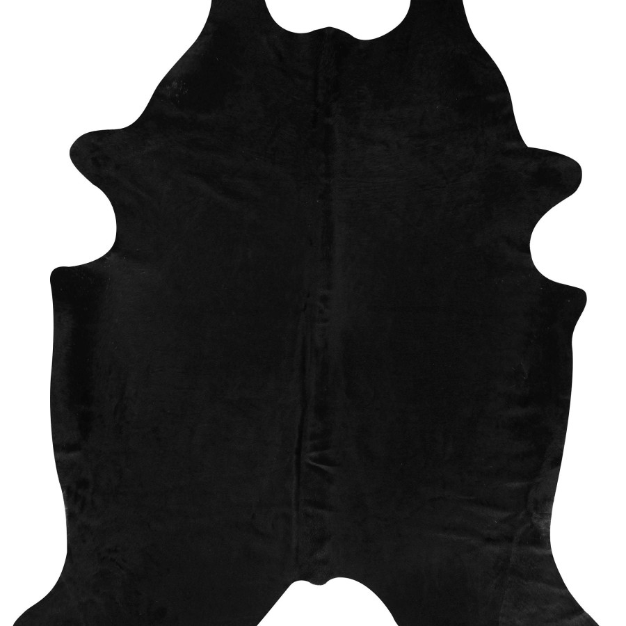 Large Black Cowhide rug | Genuine cowhide rug in All-black (7 x 7 ft.) 3