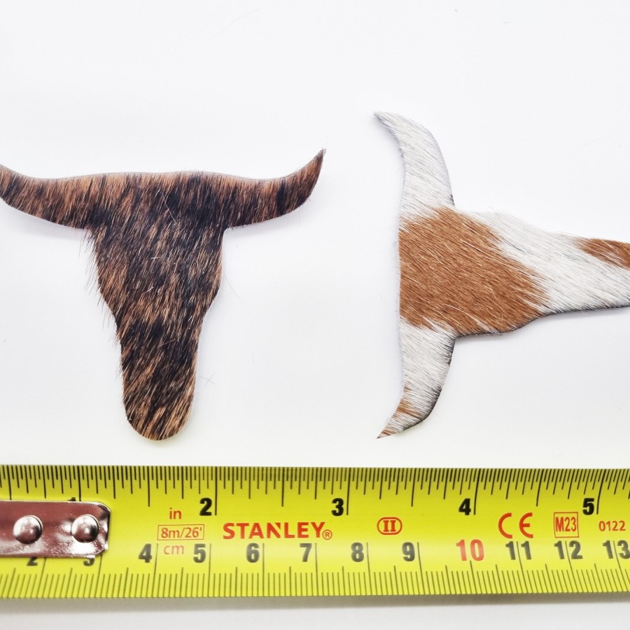 Genuine Cowhide Texas longhorn Di-cut shapes- 50 per pack - mixed colours and patterns 4