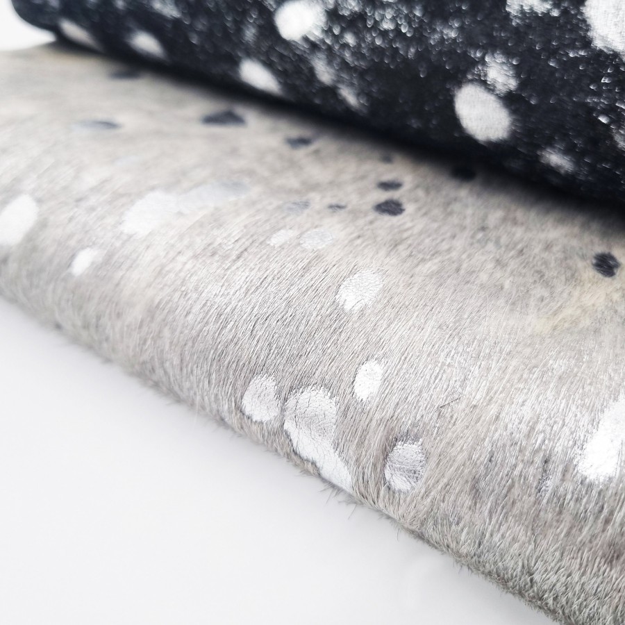Metallic Silver Acid Washed Genuine Cowhide - For upholstery & crafts - Various sizes available 3