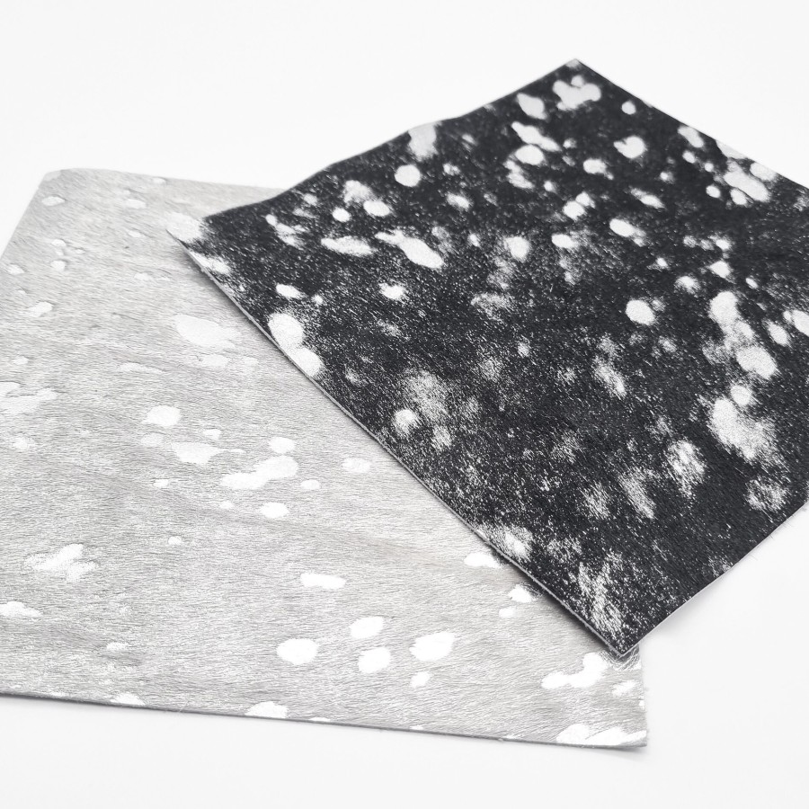 Metallic Silver Acid Washed Genuine Cowhide - For upholstery & crafts - Various sizes available 6