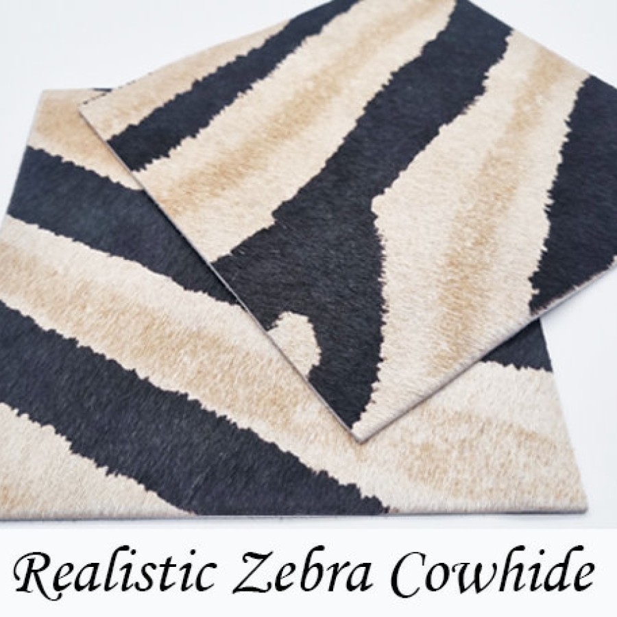 Hair On Zebra Print Cowhide - For upholstery & crafts - Various sizes available 0
