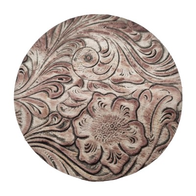 Wildflower Embossed Genuine leather coasters - Set of 6 coasters - Handmade in the U.K