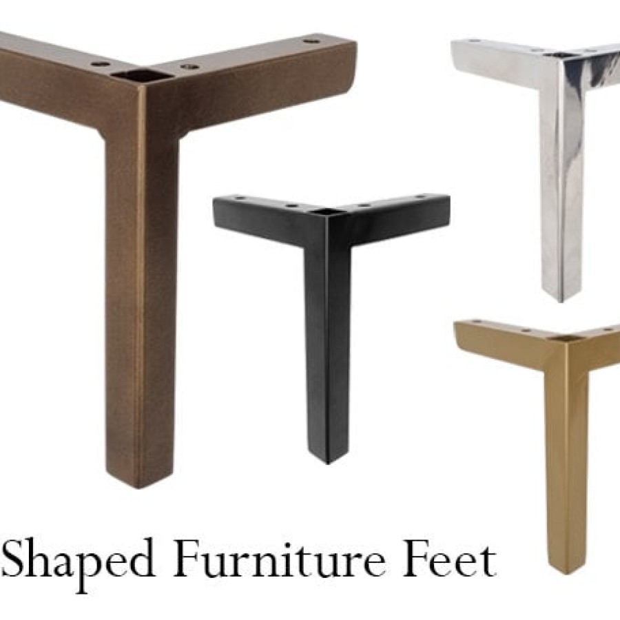 Set of 4 Premium L-shaped modern steel furniture legs 0