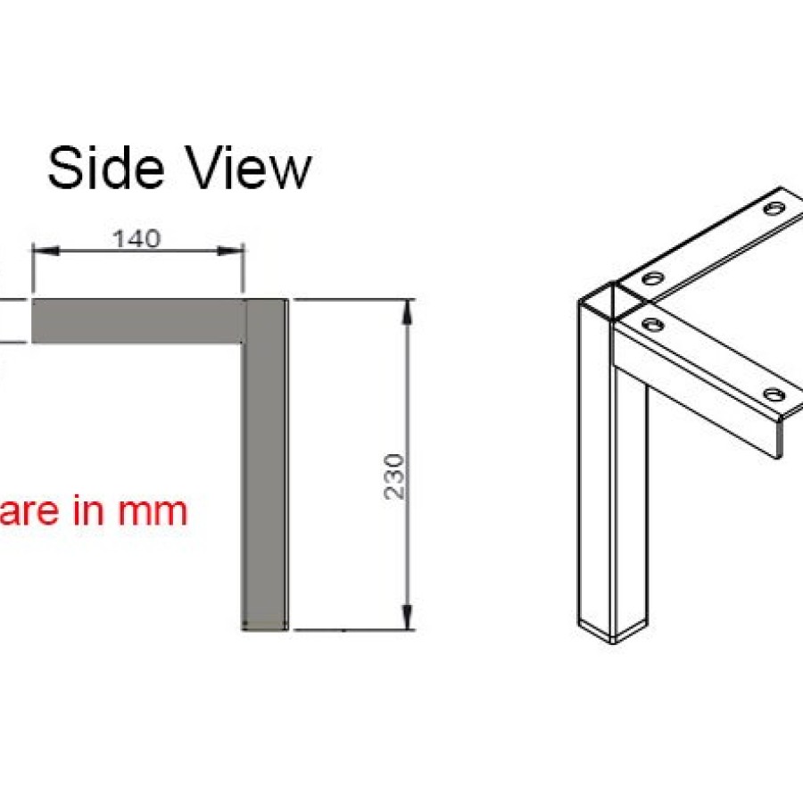 Set of 4 Premium L-shaped modern steel furniture legs 2