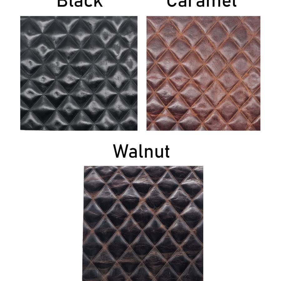 Diamond Stitch Genuine Leather - upholstery / craft Leather with an embossed diamond stitch pattern 2