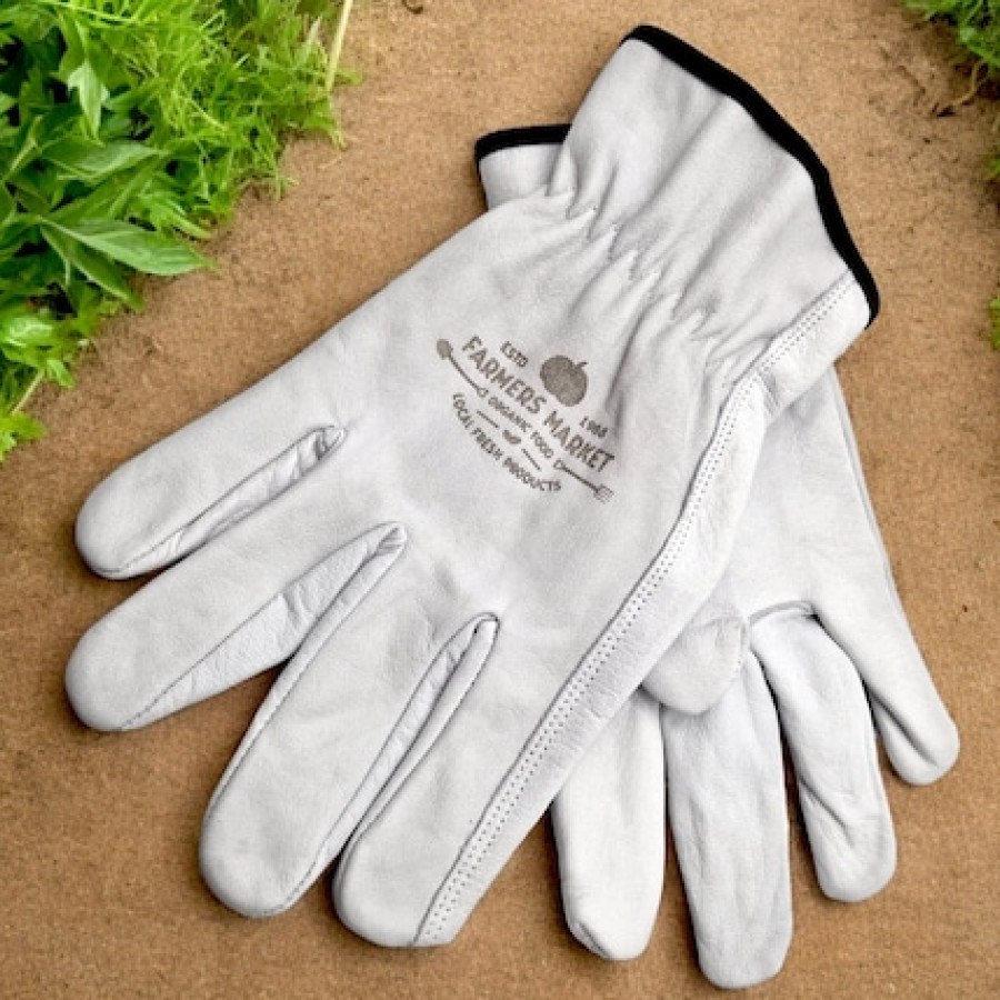 Custom engraved genuine leather gardening gloves | Laser engraved with your logo or custom text! 2