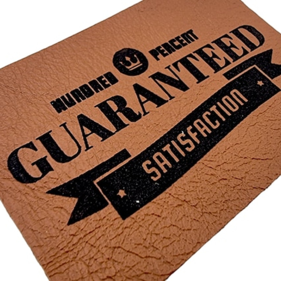 Personalized Leather Patch | laser etched | Customised with Text Initials or logo| Rectangle, Circle, square 2