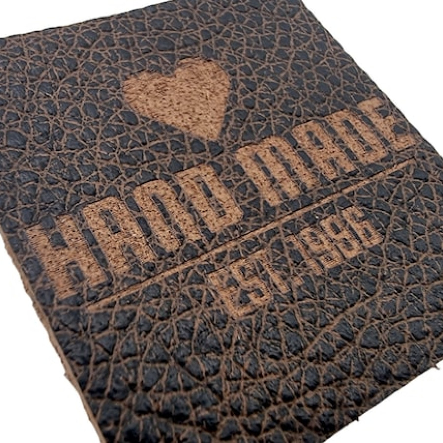Personalized Leather Patch | laser etched | Customised with Text Initials or logo| Rectangle, Circle, square 9